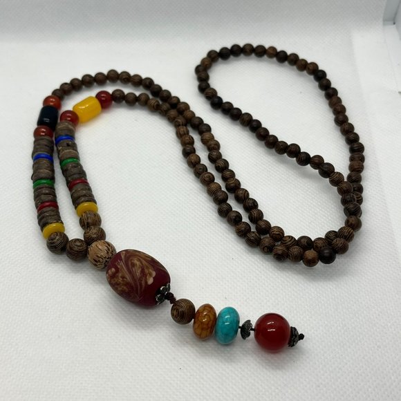 VTG Lot Boho Ethnic Wood Glass Beads Necklaces Bracelets 1 Cookie‎ Lee - Picture 6 of 12
